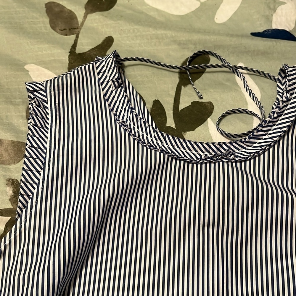 J.Crew pinstriped sleeveless blouse